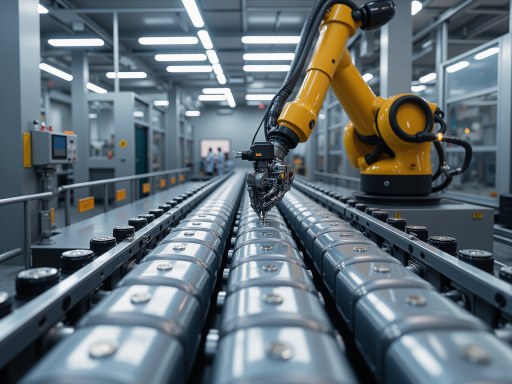 制造企业应用场景，工业生产线自动化设备，传感器监测系统，现代化工厂车间，高科技工业环境